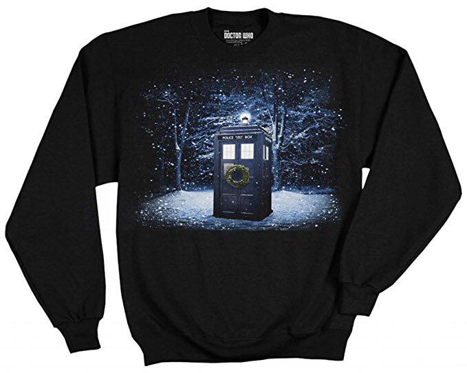 Doctor Who Snow TARDIS themed sweater